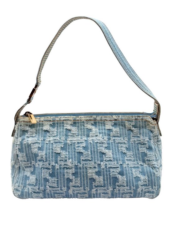 Fendi Handbags - Vintage FENDI Denim Zucca Monogram Pochette Baguette